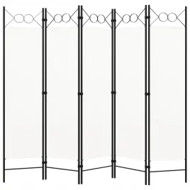 vidaxl-parawan-5-panelowy-kremowy-200-x-180-cm