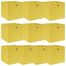 vidaxl-pudelka-10-szt-zolte-32x32x32-cm-tkanina