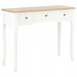 vidaxl-stolik-konsolowy-z-3-szufladami-bialy