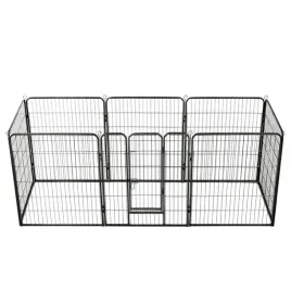 vidaxl-kojec-dla-psow-8-paneli-stalowy-czarny-80-x-100-cm