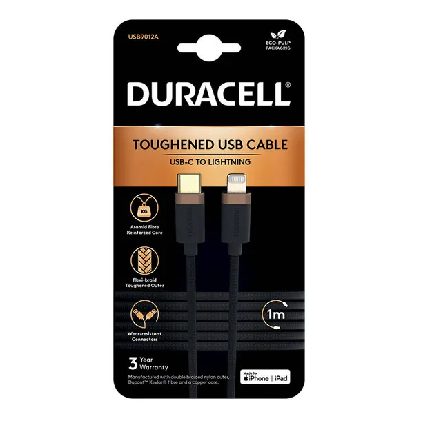 kabel-usb-c-do-lightning-duracell-1m-czarny-stan-nowy