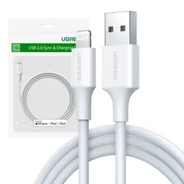 kabel-lightning-do-usb-ugreen-2-4a-us155-0-25m-bialy