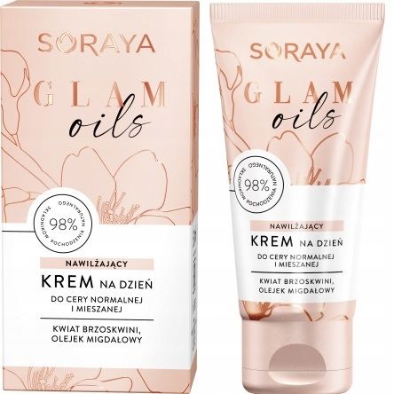 ﻿Soraya Glam Oils Nawilżający Krem Na Dzień Olej Migdałowy Brzoskwinia 50ml