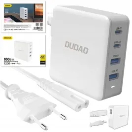ultra-szybka-ladowarka-sieciowa-100w-4xusb-usbc-pd-typ-c-gan-1-2m-moc-dudao