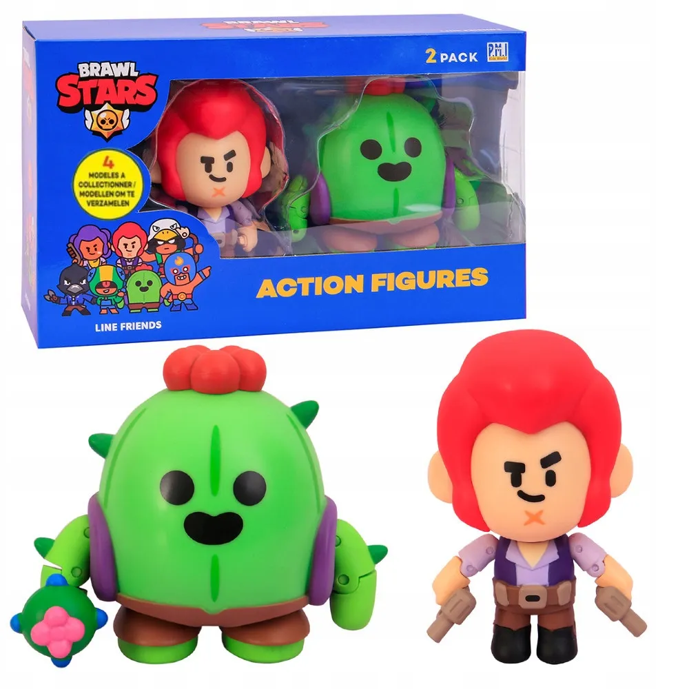 BRAWL STARS ZADYMIARZE ZESTAW 2 RUCHOMYCH FIGUREK SPIKE I COLT 11,5 CM -  ERLI.pl