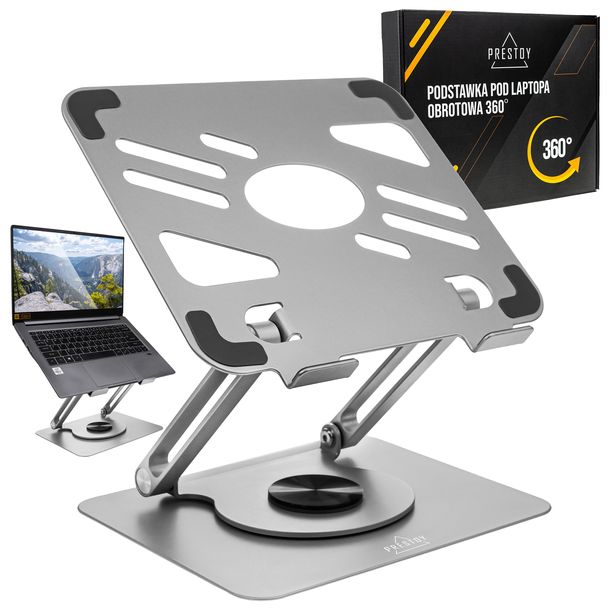 ﻿PODSTAWKA POD LAPTOPA REGULOWANA OBROTOWA 360° STOLIK POD LAPTOPA DO 17