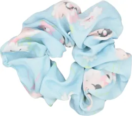 scrunchie-gumka-do-wlosow-kwiaty-spring-niebieska