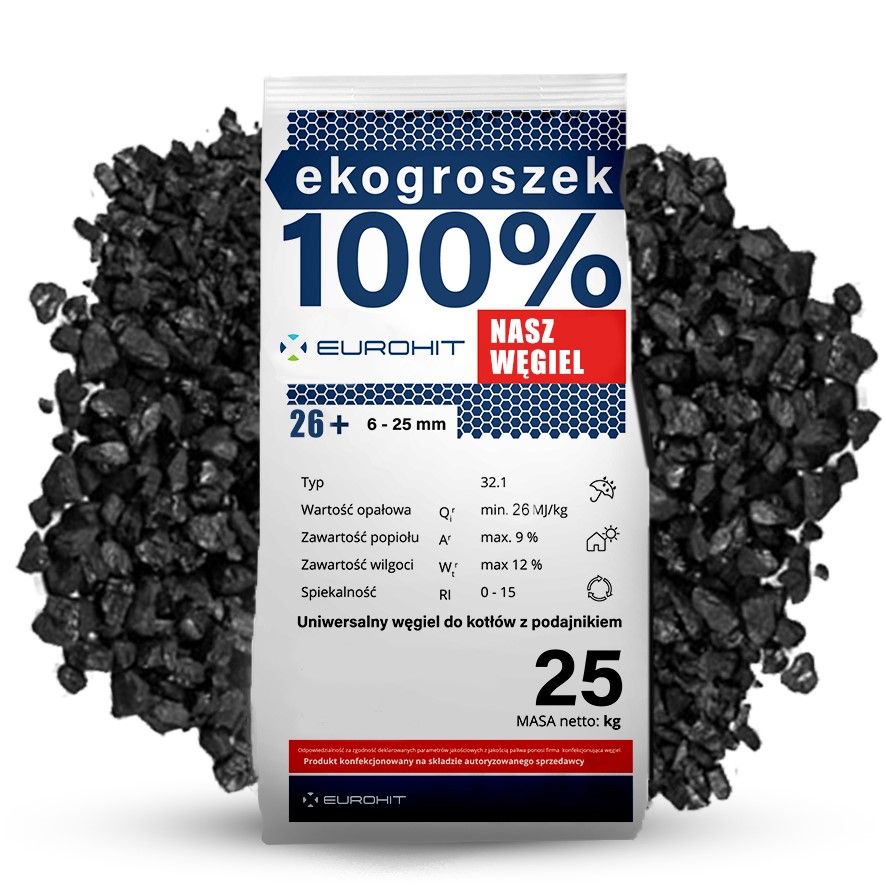 Ekogroszek paleta 750 kg węgiel workowany (30 worków x 25 kg) - ERLI.pl