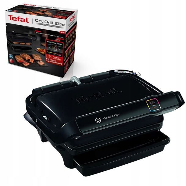 ﻿GRILL ELEKTRYCZNY KONTAKTOWY TEFAL OPTIGRILL ELITE MIĘSO PANINI STEK SENSOR