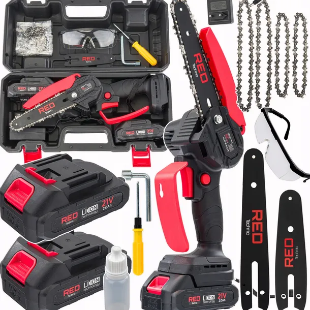 PIŁA ŁAŃCUCHOWA AKUMULATOROWA GAŁĘZIÓWKA MINI PILARKA 2x AKU + 4x