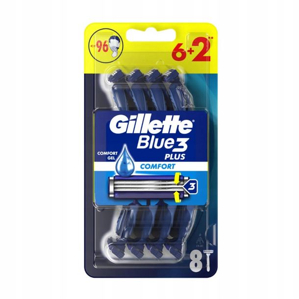 Zdjęcia - Maszynka / ostrze Gillette ﻿Maszynki do golenia jednorazowa Gilette Blue 3 8 szt TRZY OSTRZA POŚLIZG 