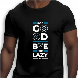 koszulka-meska-czarna-nadruk-say-good-bye-for-lazy-5xl