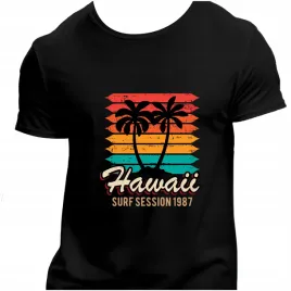 koszulka-meska-czarna-nadruk-hawaii-surf-5xl