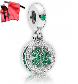 zawieszka-srebrna-z-zielona-koniczyna-i-kamieniami-do-bransoletki-srebro925