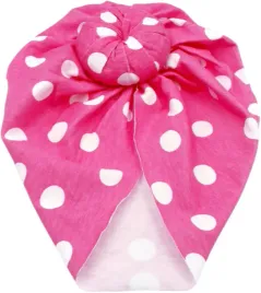 turban-czapka-dziecieca-wiosna-lato-roz-biale-kropki-sisi-1