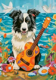 puzzle-500-ukladanka-pies-piesek-zwierzeta-collie-gitara-morze-9-castor