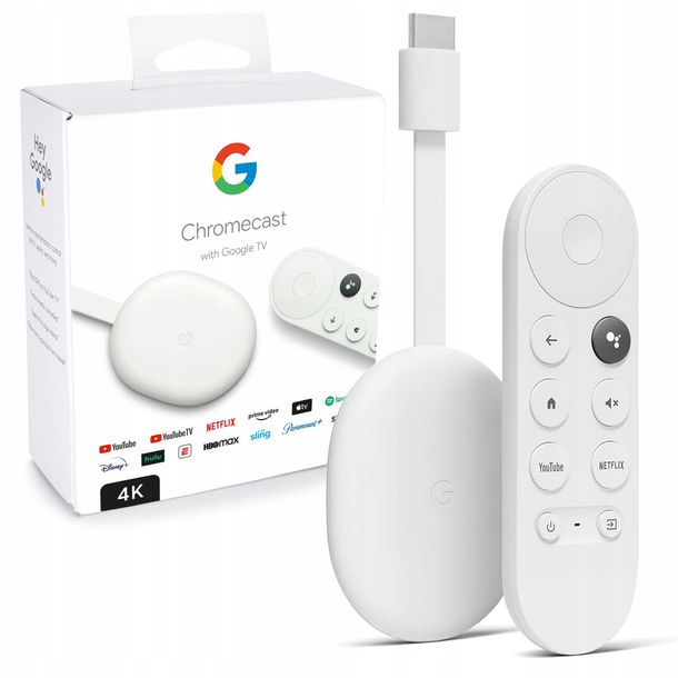 ODTWARZACZ MULTIMEDIALNY Google Chromecast 4.0 4K SMART TV BT WiFi Ultra HD