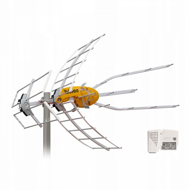 Najmocniejsza Antena TELEVES ELLIPSE MIX UHF MUX8 T FORCE 38dBi + Zasilacz