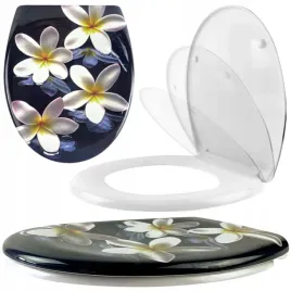 deska-wc-wolnoopadajaca-sedesowa-klozetowa-wzory-kwiaty-liscie-biale-zolte