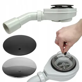 syfon-brodzikowy-90-mm-dwa-grzybki-chrom-i-czarny