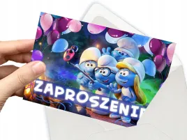 zaproszenie-smerfy-na-urodziny-dziecka-koperta-gratis