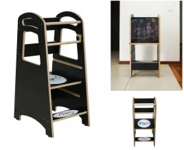 drewniany-pomocnik-kuchenny-dla-dziecka-skladany-2w1-kitchen-helper-tablica