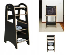 pomocnik-kuchenny-dla-dziecka-skladany-2w1-kitchen-helper-z-tablica-czarny