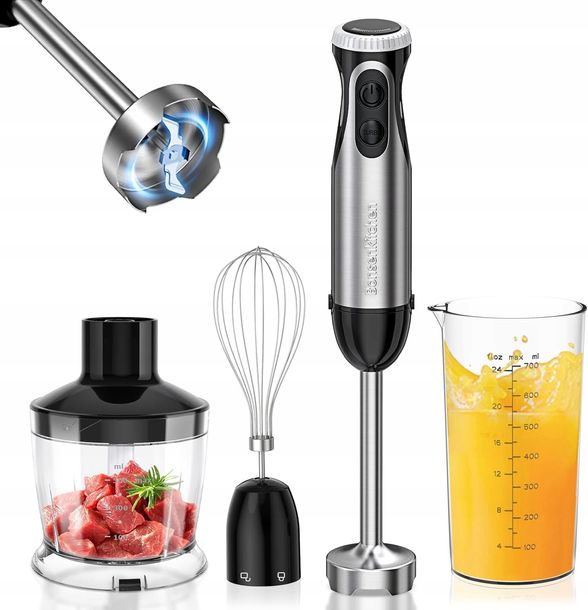 ﻿BLENDER RĘCZNY BONSENKITCHEN HB3203 1000W 20 STOPNIOWA REGULACJA TURBO 4W1