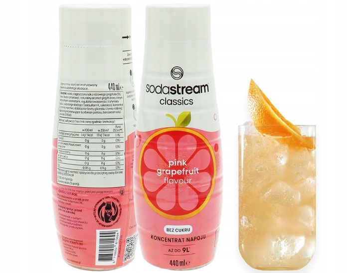 SYROP KONCENTRAT GRAPEFRUIT ZERO DO SATURATORA SODASTREAM 9L NAPOJU z 440ml