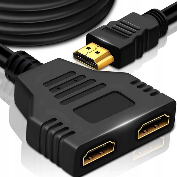 ﻿ROZDZIELACZ HDMI SPLITTER ROZGAŁĘŹNIK 2 PORTY SWITCH KABEL FULL HD 4K/60HZ