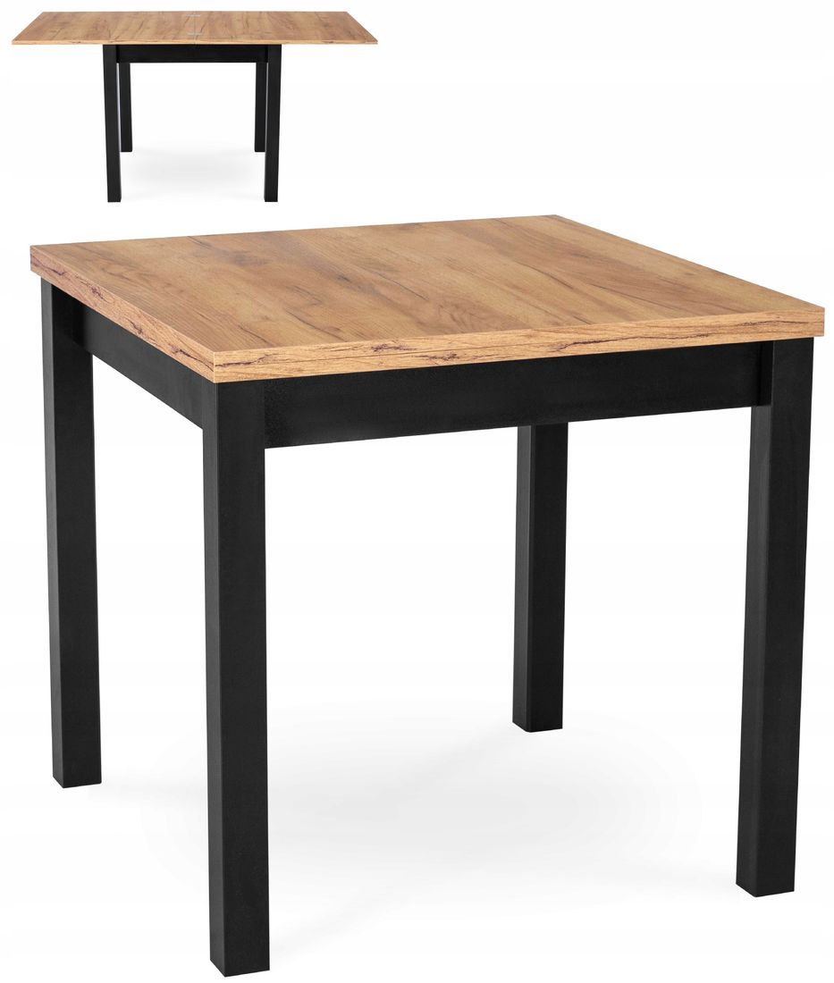 Stół Rozkładany 80x80 Prostokątny Loft Salon Jadalnia Dąb Craft MAX ...