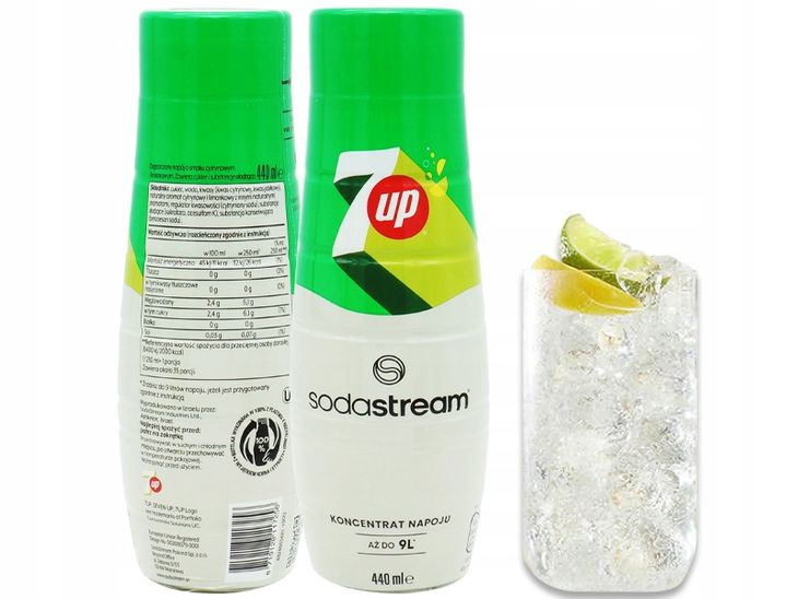 SYROP KONCENTRAT 7 UP DO SATURATORA SODASTREAM 9L NAPOJU z 440ml