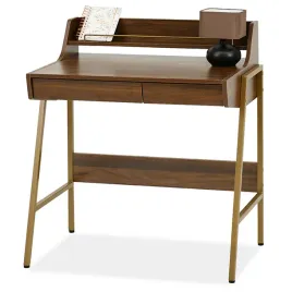 kompaktowe-biurko-z-polka-nad-blatem-i-szulfadami-borr-orzech-zlote-nogi