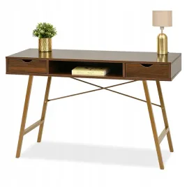 duze-biurko-do-domowego-biura-z-szufladami-gavle-orzech-na-zlotej-podstawie