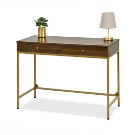 eleganckie-biurko-z-szufladami-kalan-blat-orzech-metalowy-zloty-stelaz
