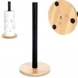 stojak-na-recznik-papierowy-kuchenny-czarny-metalowy-bambusowy-mocny