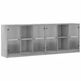 biblioteczka-z-drzwiczkami-szary-dab-sonoma-204x37x75-cm