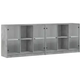 biblioteczka-z-drzwiczkami-szarosc-betonu-204x37x75-cm