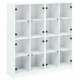 biblioteczka-z-drzwiczkami-biala-136x37x142-cm