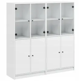 biblioteczka-z-drzwiczkami-biala-136x37x142-cm