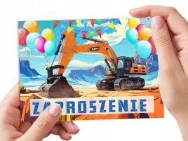 zaproszenie-koparka-budowa-sany-na-urodziny-dziecka-koperta-gratis