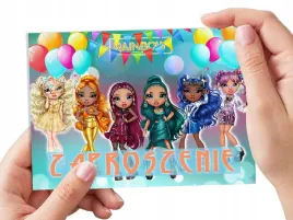 zaproszenie-rainbow-high-lalka-na-urodziny-dziecka-koperta-gratis