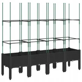 donica-ogrodowa-z-kratka-czarna-160x40x1425-cm-pp