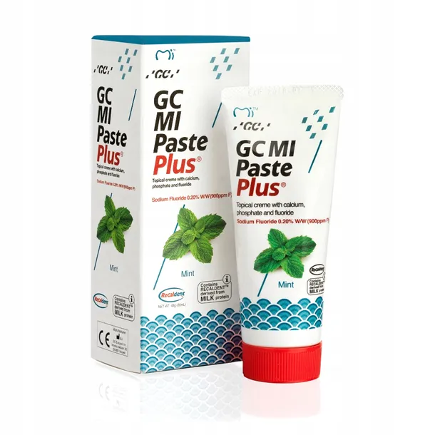 pasta-do-zebow-gc-mi-paste-plus-z-fluorem-mieta-waga-z-opakowaniem-0-08-kg