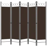 parawan-5-panelowy-brazowy-200-x-180-cm