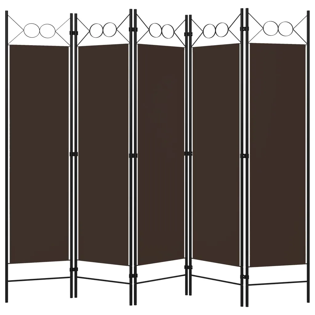 parawan-5-panelowy-brazowy-200-x-180-cm