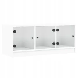 szafka-tv-ze-szklanymi-drzwiami-biala-102x37x42-cm