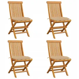 krzesla-ogrodowe-bezowe-poduszki-4-szt-lite-drewno-tekowe