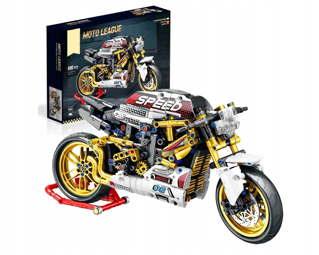 ZESTAW KLOCKI DUŻY MOTOR SUPER MOTO CROSS KROSS 890 ELEMENTÓW