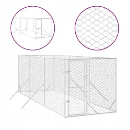 kojec-zewnetrzny-dla-psa-srebrny-2x6x2-m-stal-galwanizowana